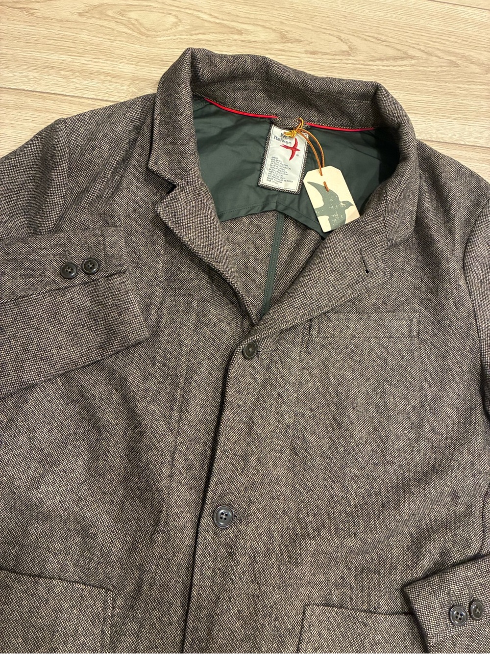 NWT Relwen Men’s Heritage Trap Blazer Birdseye Brown Size M